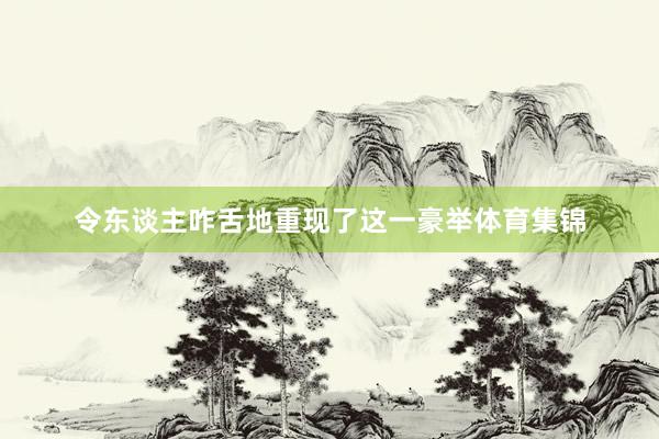 令东谈主咋舌地重现了这一豪举体育集锦