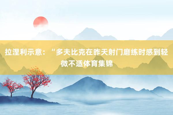 拉涅利示意：“多夫比克在昨天射门磨练时感到轻微不适体育集锦